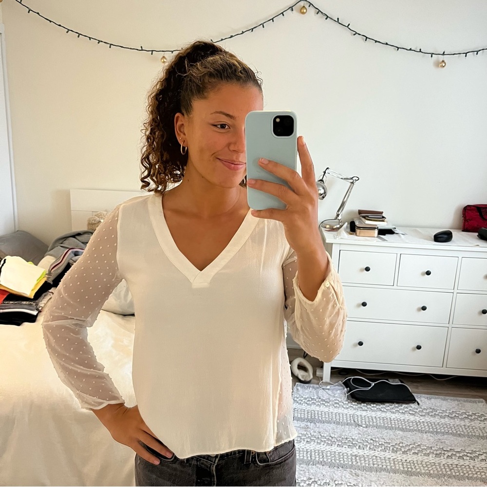 Zara blouse with see through back